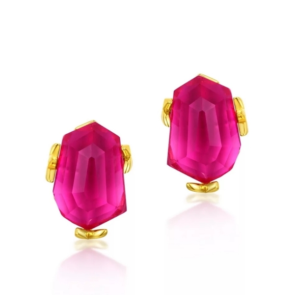 Pink Topaz Stud Earrings - Picture 7 of 7